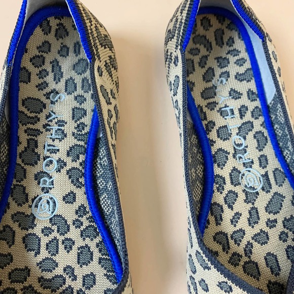 Rothy's Women's Tan Leopard Spotted Print Round Toe Flats Size 8 - Picture 4 of 12